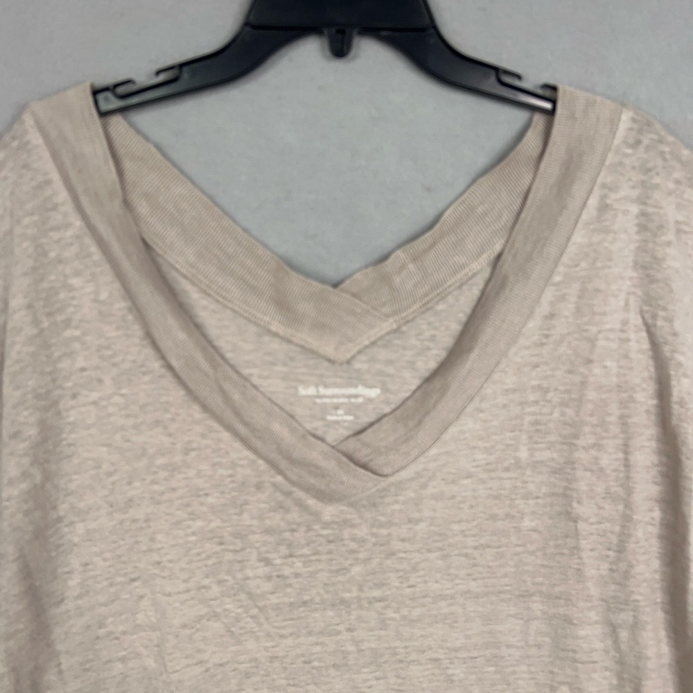 Soft Surroundings Shirt Womens 2X Beige Linen Slub Top Minimal Luxury Resort - Picture 2 of 12